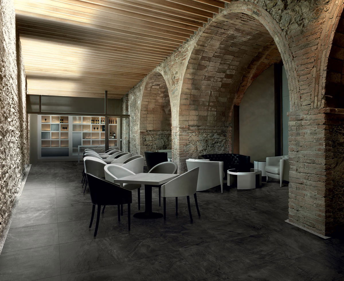 inner dark quartzite floor tile