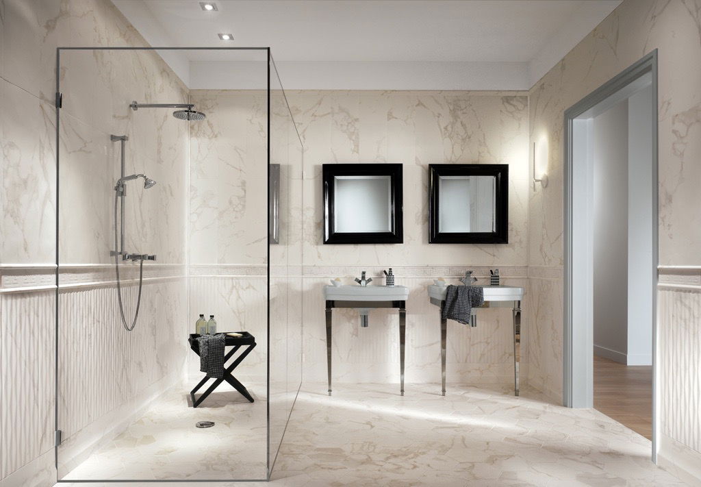 calacatta marble bathroom tiles