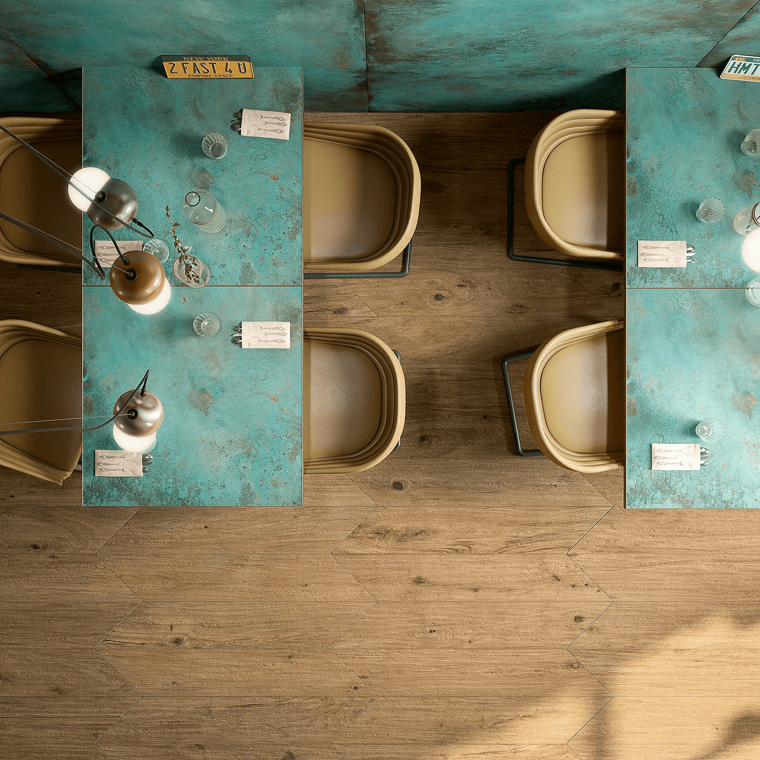 mint restaurant timber tiles