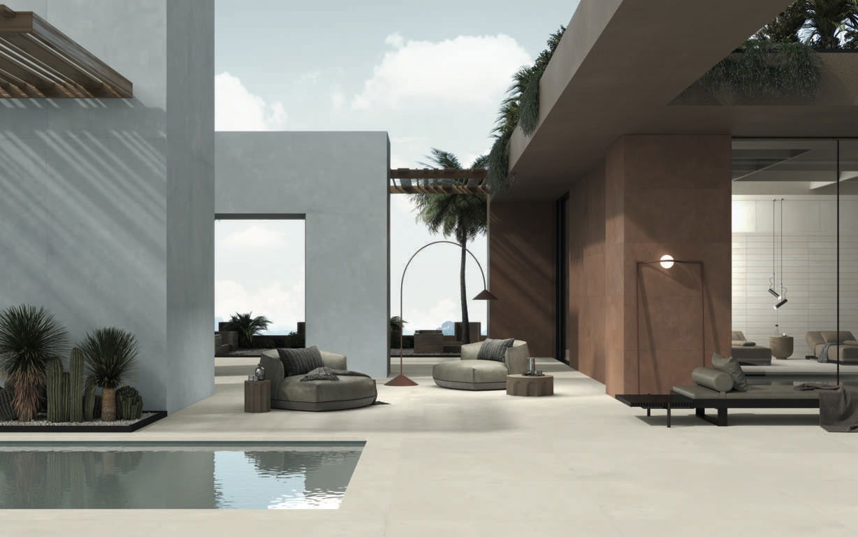 join red blue porcelain floor tile