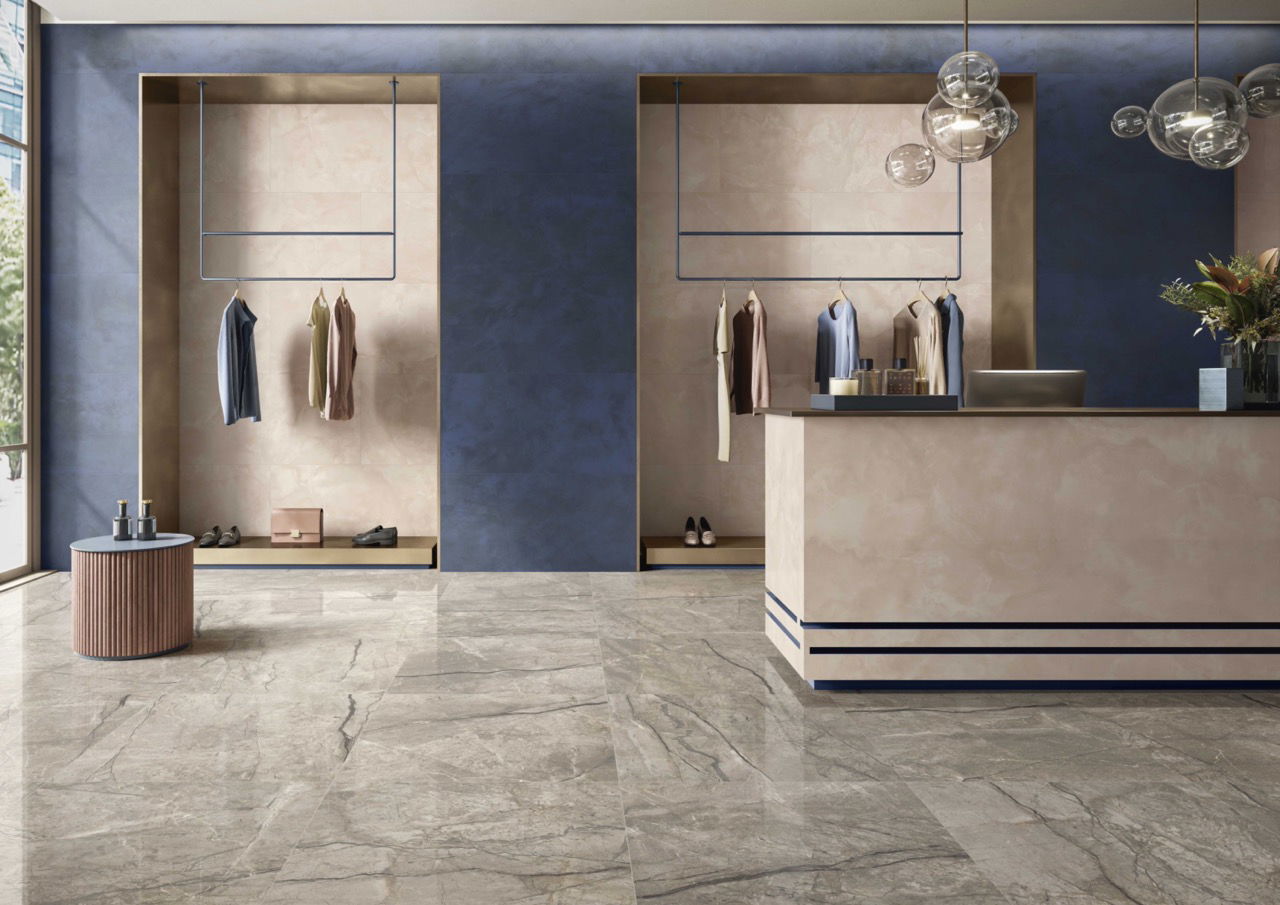 join dark blue porcelain floor tile