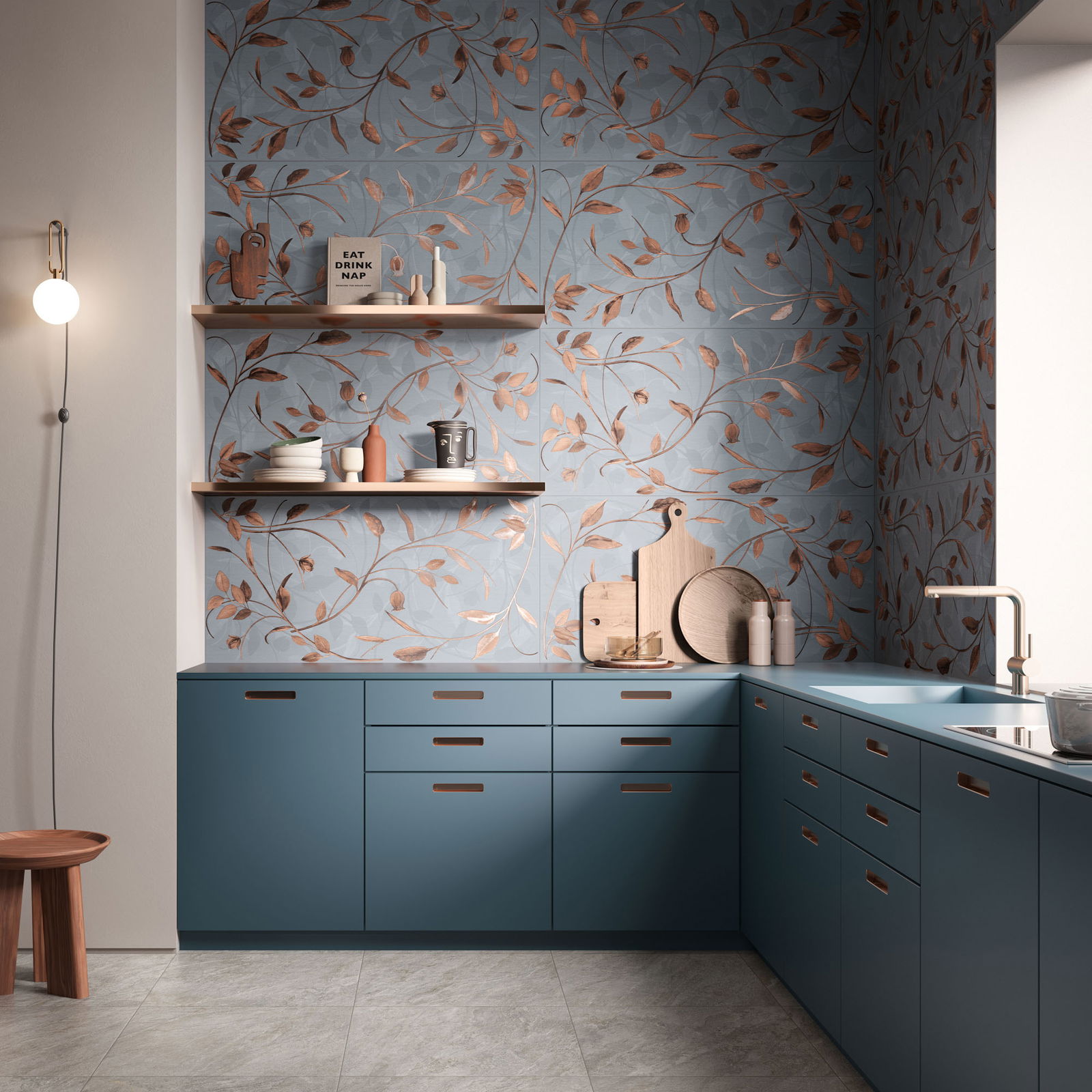 floral porcelain slab