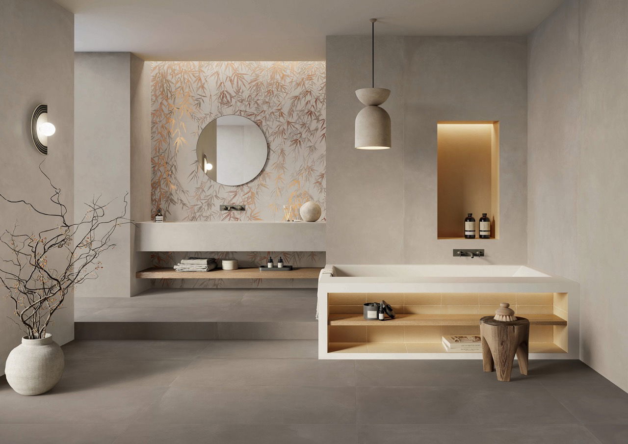 concrete bathroom tiles