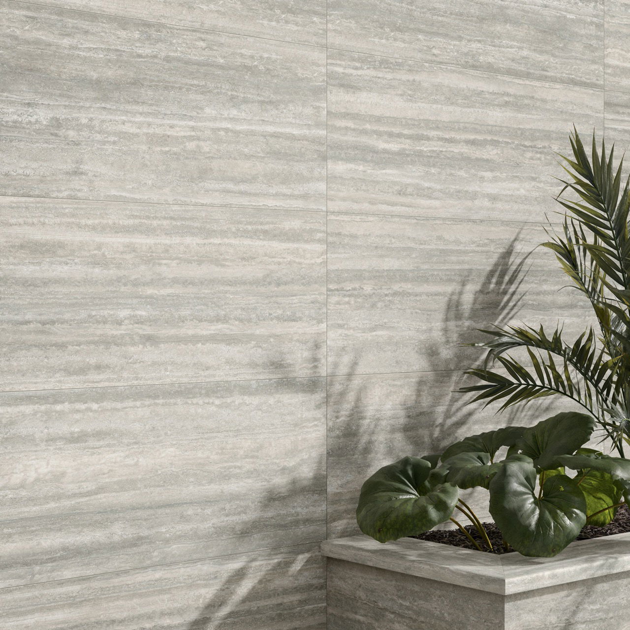 silver travertine tiles