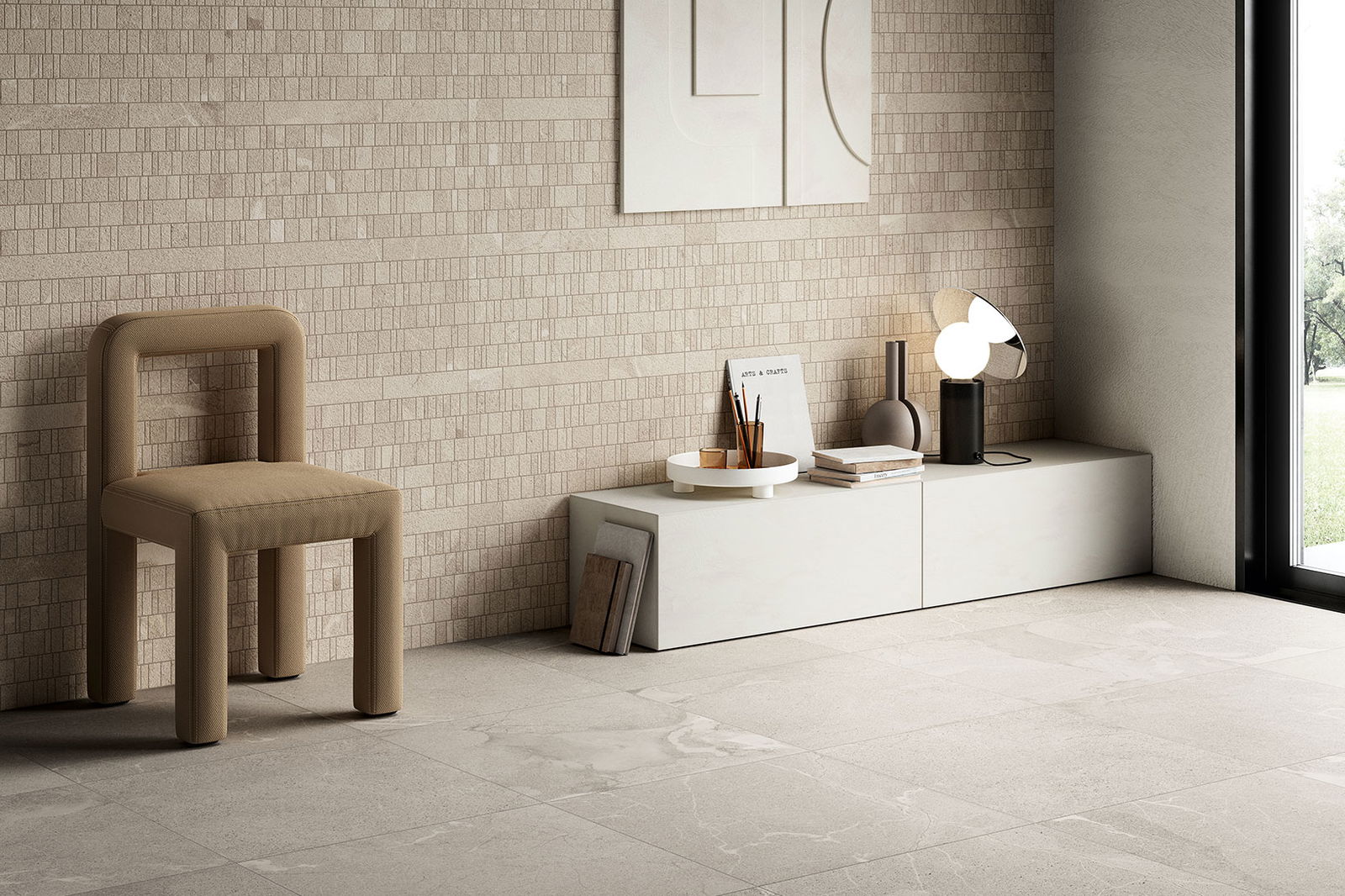 stone-look feature tile