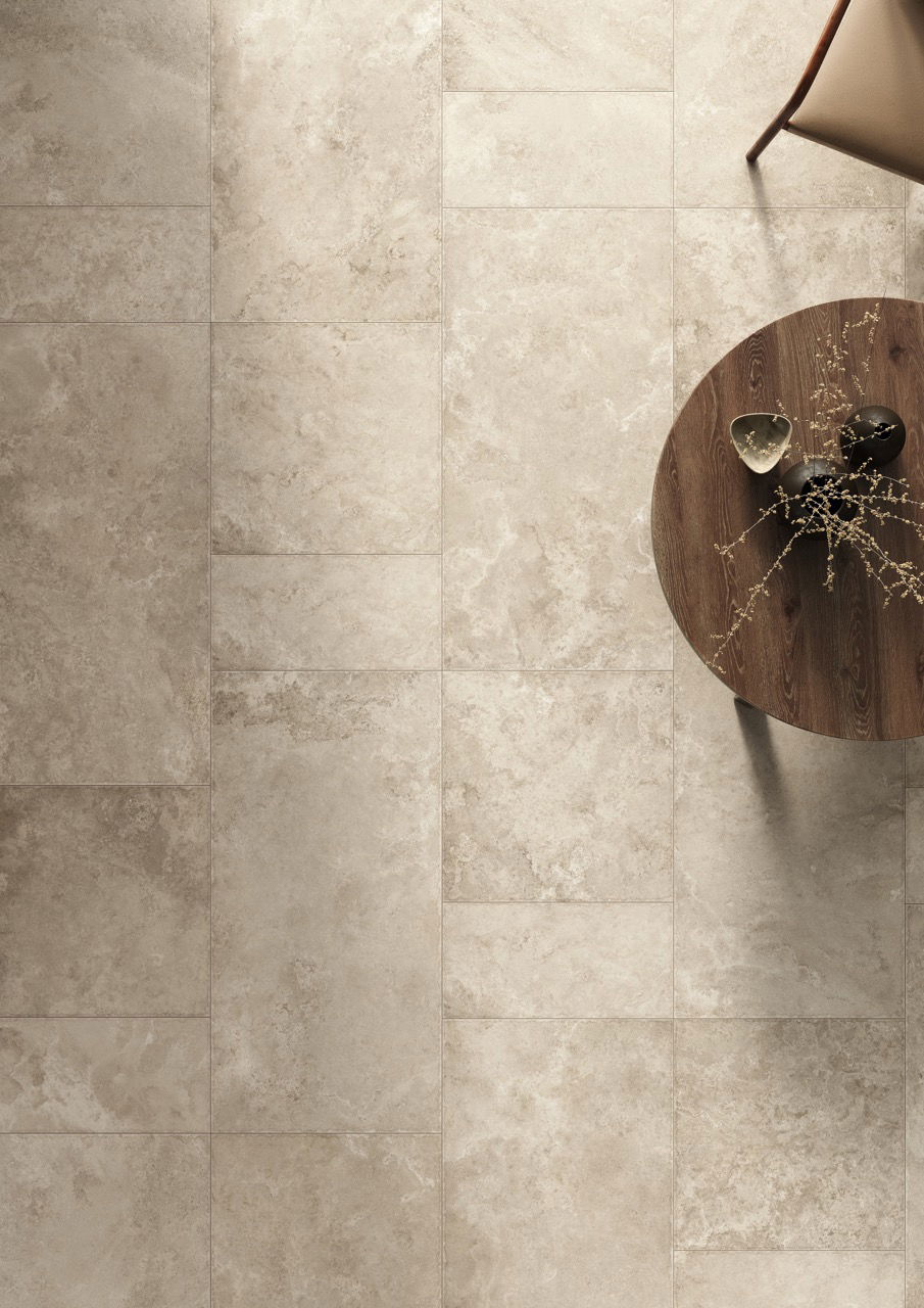histoire grey travertine porcelain floor tile