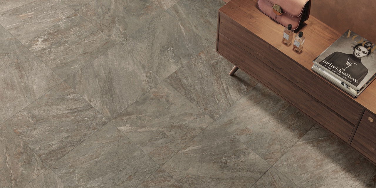 Quartz Essence Wild 60x60 Matt; Quartz Essence Rocky 10x60/40x60 Matt; Join Spice 120x278 Matt (Slider)